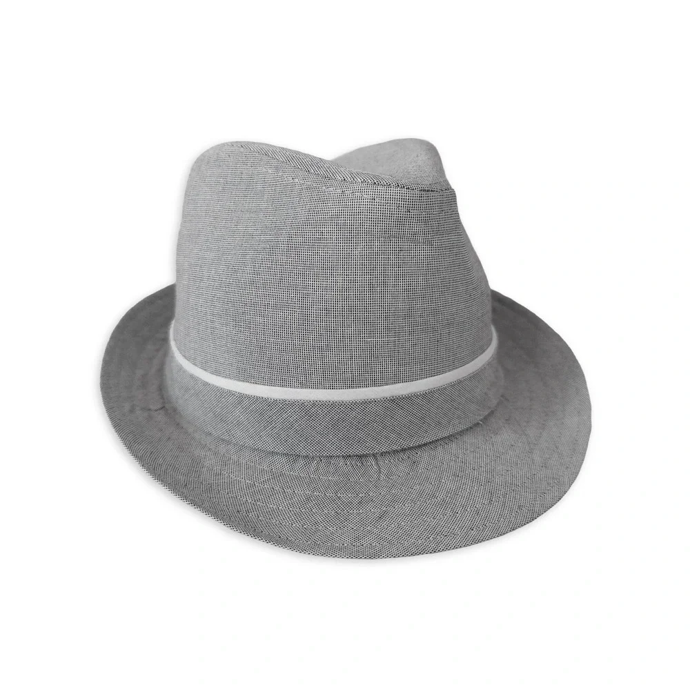 Fedora Trilby Hat Women M/L Blue Gray‎ Coastal Summer Mob Wife Edgy Streetwear